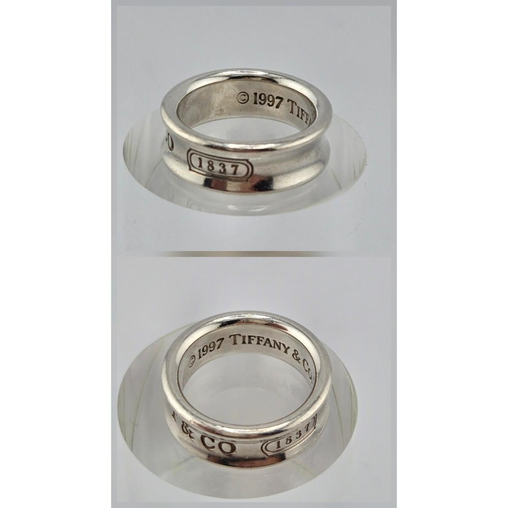 Tiffany & Co 1837 Sterling Silver Narrow Band Ring Size 5.25 925 Vintage 1997 - Picture 4 of 7
